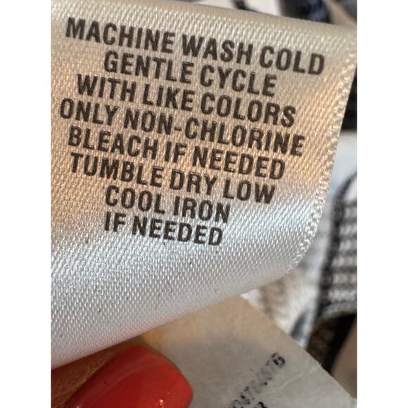 Dressbarn Geometric Abstract High Low Sleeveless Blouse Black White XL - Picture 9 of 10